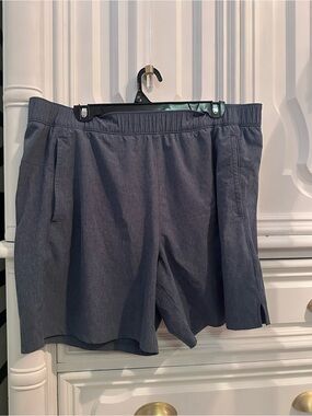 Old Navy Active Men's Slate Blue Gray Flat Front Elastic-Waist Shorts XL